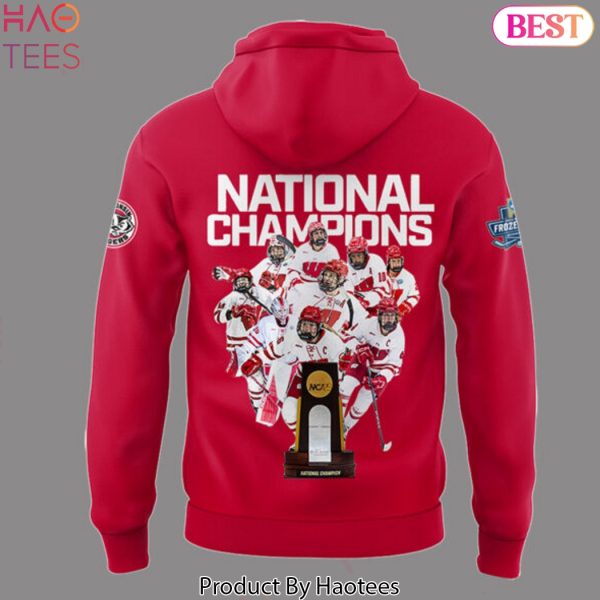 2025 Wisconsin Badgers Womens Hockey Tournament Champions Design Hoodie – Red