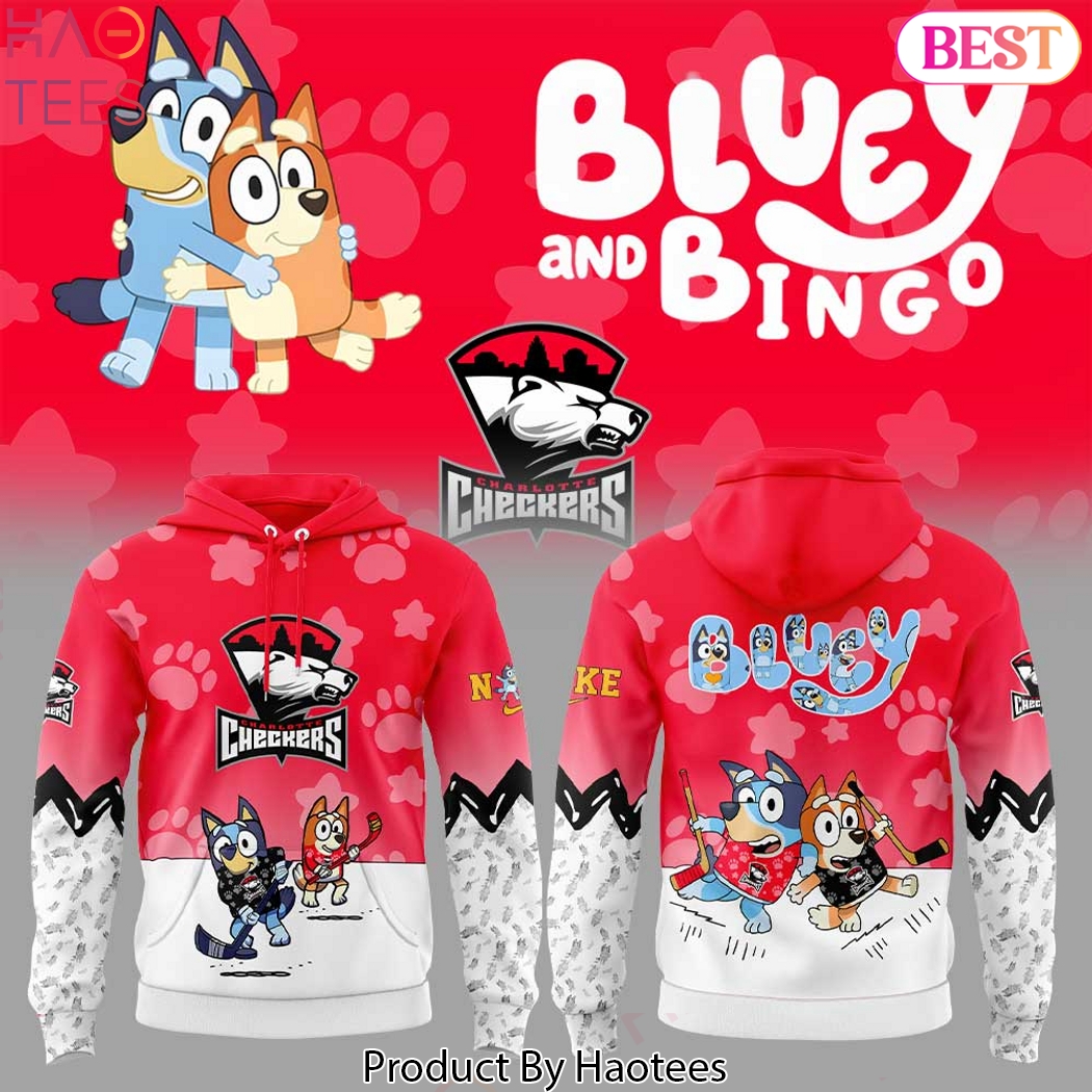 Charlotte Checkers x Bluey And Bingo Design Hoodie Charlotte Checkers x Bluey And Bingo Design Hoodie