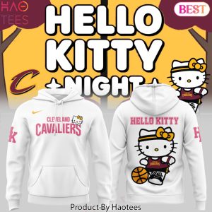 Cleveland Cavaliers Basketball  x Hello Kitty Night Design Hoodie – White