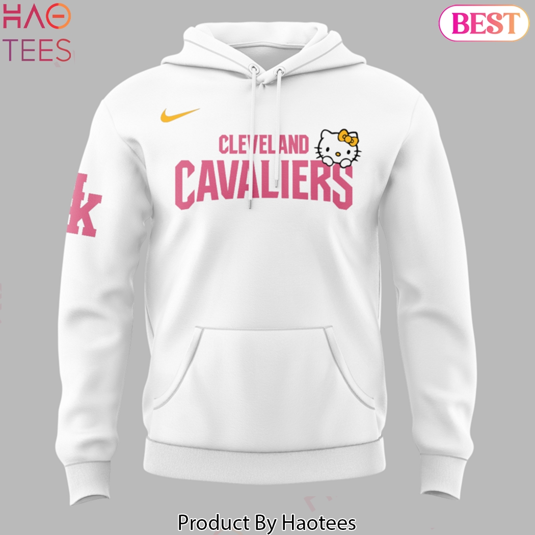 Cleveland Cavaliers Basketball x Hello Kitty Night Design Hoodie - White Cleveland Cavaliers Basketball x Hello Kitty Night Design Hoodie - White