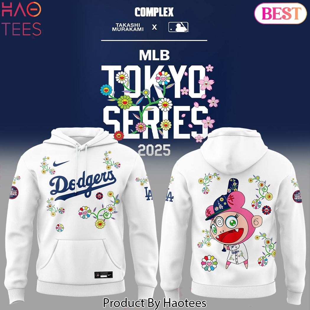 Los Angeles Dodgers Takashi Murakami x MLB World Tour Tokyo Series Design Hoodie - White Los Angeles Dodgers Takashi Murakami x MLB World Tour Tokyo Series Design Hoodie - White