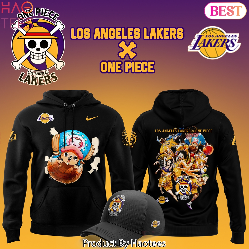 Los Angeles Lakers x Tony Tony Chopper One Piece Design Hoodie - Black Los Angeles Lakers x Tony Tony Chopper One Piece Design Hoodie - Black