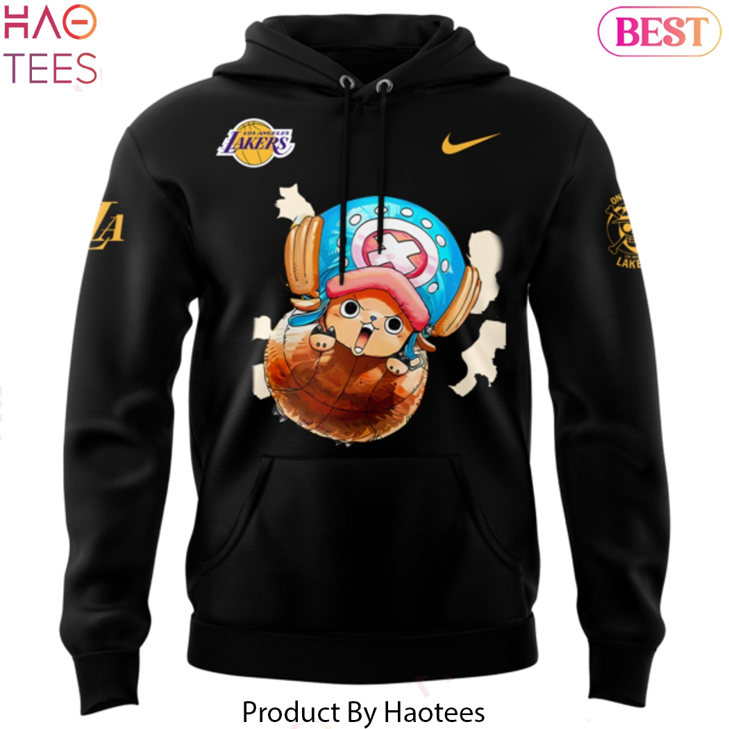 Los Angeles Lakers x Tony Tony Chopper One Piece Design Hoodie - Black Los Angeles Lakers x Tony Tony Chopper One Piece Design Hoodie - Black