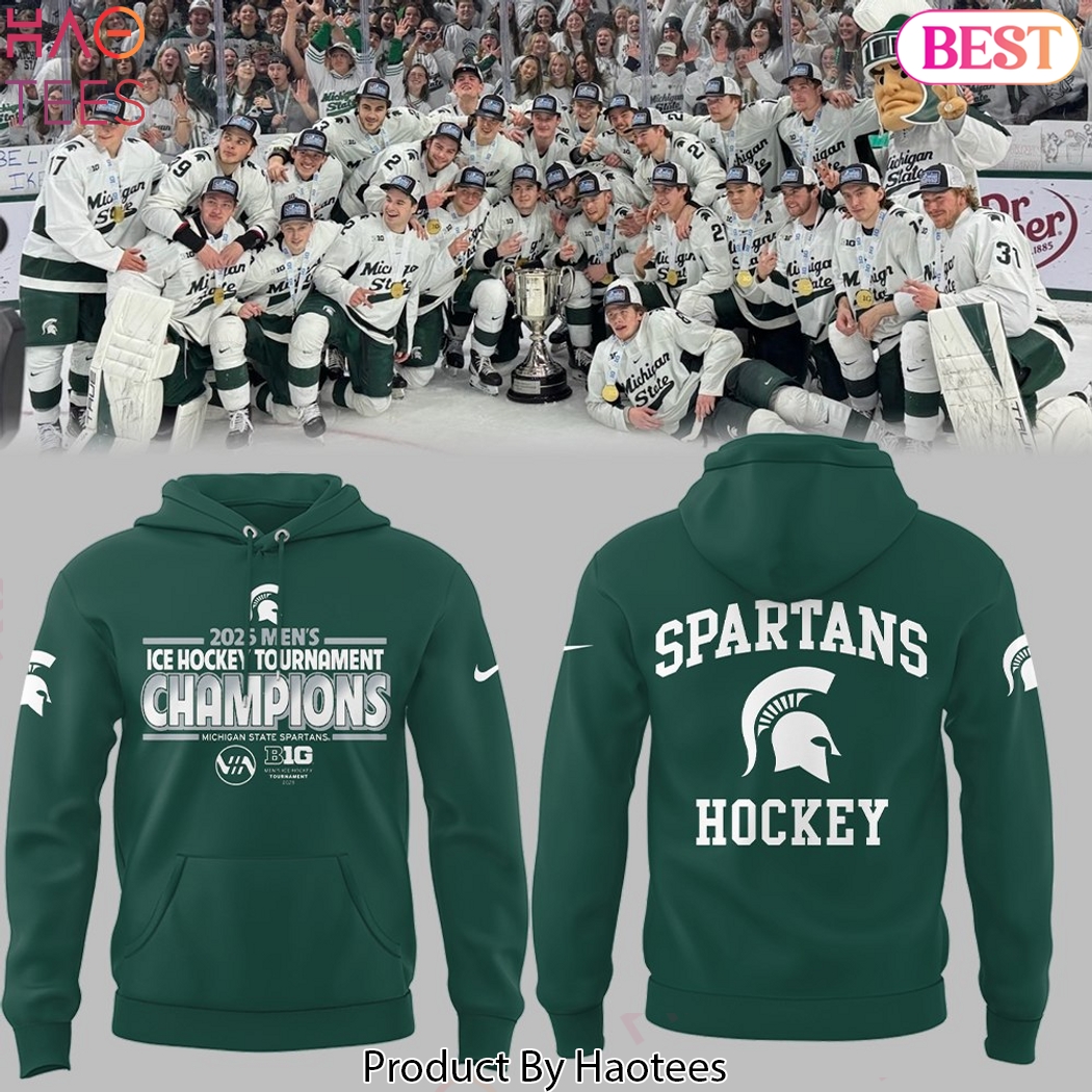 Michigan State Spartans Mens Ice Hockey x BIG10 Championship Design Hoodie Michigan State Spartans Mens Ice Hockey x BIG10 Championship Design Hoodie