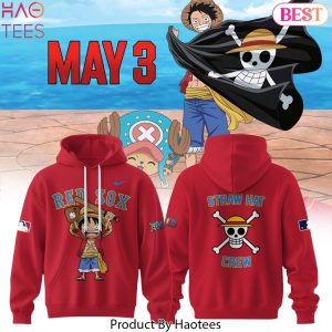 One Piece x Boston Red Sox Design Hoodie – Red