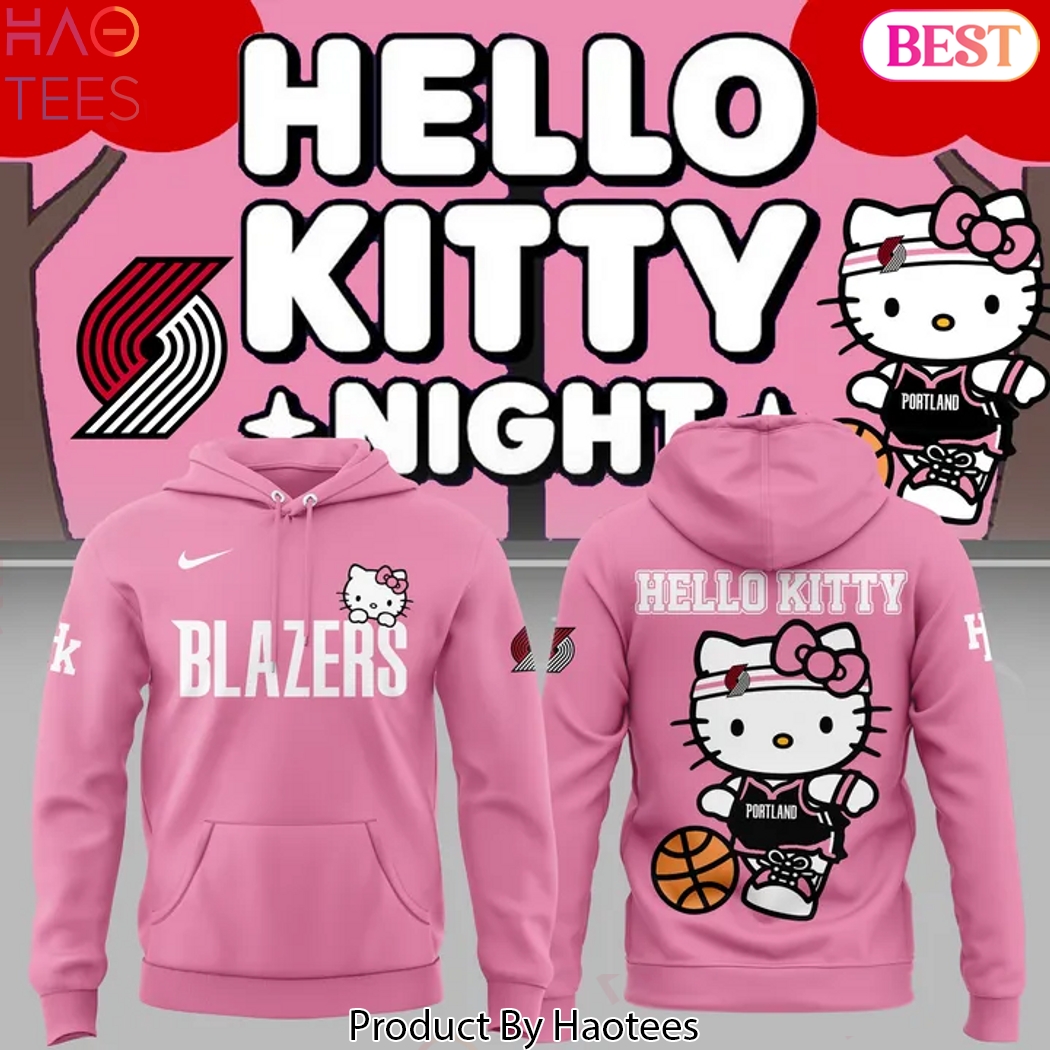 Portland Trail Blazers x Hello Kitty Night Design Hoodie - Pink Portland Trail Blazers x Hello Kitty Night Design Hoodie - Pink
