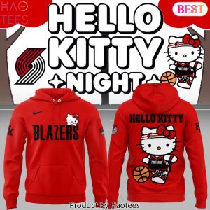 Portland Trail Blazers x Hello Kitty Night Design Hoodie – Red