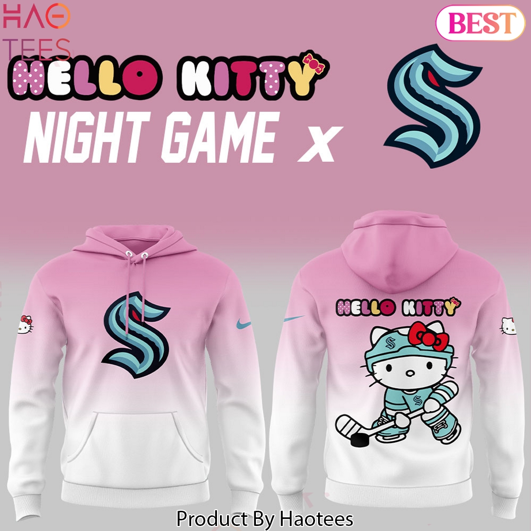 Seattle Kraken x Hello Kitty Night Game Design Hoodie - Pink Seattle Kraken x Hello Kitty Night Game Design Hoodie - Pink