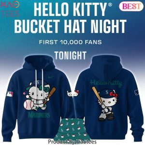 Seattle Mariners x Hello Kitty Bucket Hat Night Design Hoodie – Blue