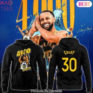 Stephen Curry Black Golden State Warriors 4000 Threes And Counting Design Hoodie