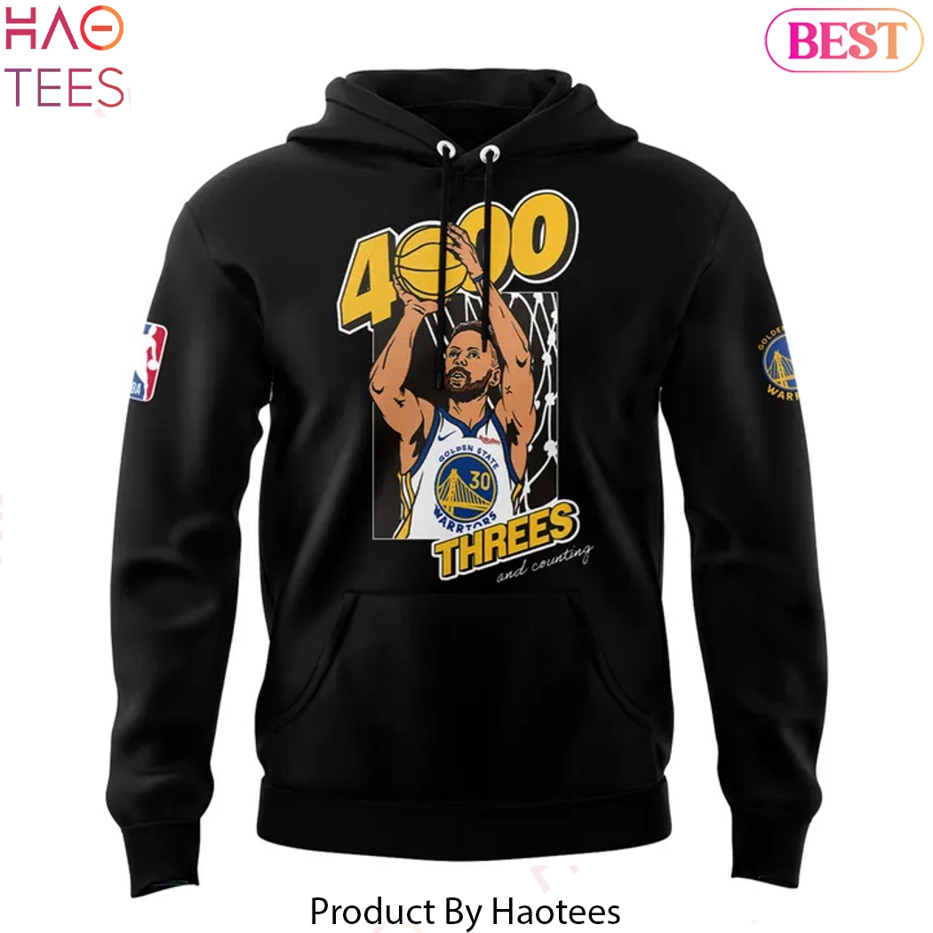 Stephen Curry Black Golden State Warriors 4000 Threes And Counting - The Record Tour Design Hoodie Stephen Curry Black Golden State Warriors 4000 Threes And Counting - The Record Tour Design Hoodie