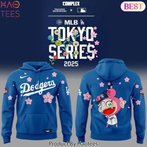 Takashi Murakami x MLB World Tour Tokyo Series 2025 Los Angeles Dodgers Design Hoodie – Blue