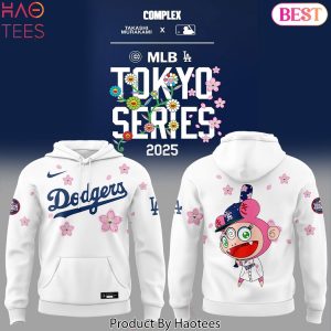 Takashi Murakami x MLB World Tour Tokyo Series 2025 Los Angeles Dodgers Design Hoodie – White