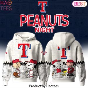 Texas Rangers 75th Anniversary Of Peanuts Snoopy Design Hoodie