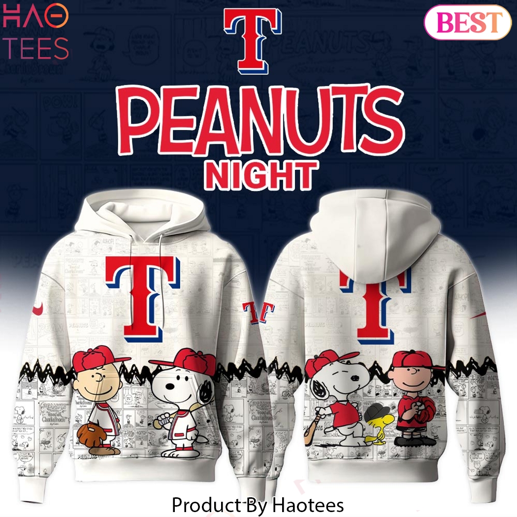 Texas Rangers 75th Anniversary Of Peanuts Snoopy Design Hoodie Texas Rangers 75th Anniversary Of Peanuts Snoopy Design Hoodie