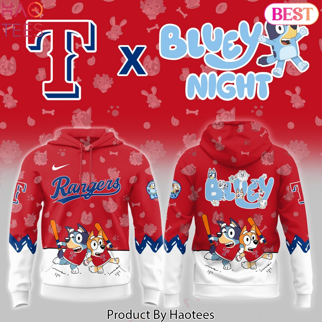 Texas Rangers Bluey Night 2025 Design Hoodie Texas Rangers Bluey Night 2025 Design Hoodie
