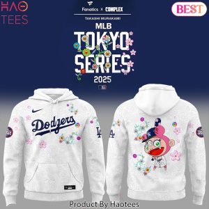 Tokyo Series 2025 Los Angeles Dodgers Takashi Murakami Cherry Blossom Design Hoodie – White