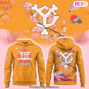 Yomiuri Giants Mount Fuji Cherry Blossom Design Hoodie – Orange