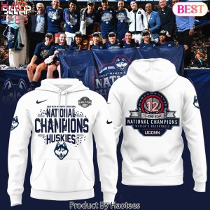 12 Times UConn Huskies 2025 NCAA Womens Basketball National Champions Design Hoodie – White