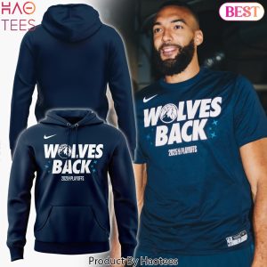 2025 Playoffs Minnesota Timberwlves Wolves Back Design Hoodie – Blue