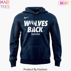 2025 Playoffs Minnesota Timberwlves Wolves Back Design Hoodie – Blue