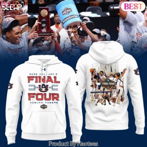 Auburn Tigers 2025 NCAA Mens Basketball Final Four Design Hoodie – White