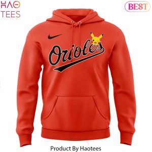 Baltimore Orioles Pikachu 2025 Design Orange Hoodie