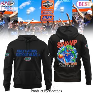 Florida Gators 2025 NCAA Mens Basketball The Swamp Only Gators Get Out Alive Design Hoodie – Black