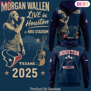 Houston Texans x Morgan Wallen Live In Houston NRG Stadium 2025 Design Hoodie