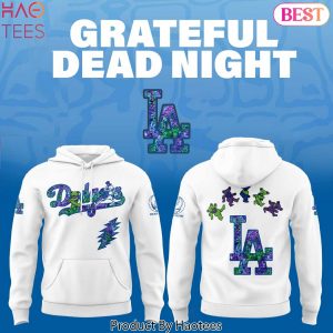 Los Angeles Dodgers Grateful Dead Design Hoodie – White