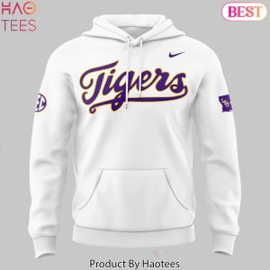 LSU Tigers Baseball 2025 Design Hoodie – White