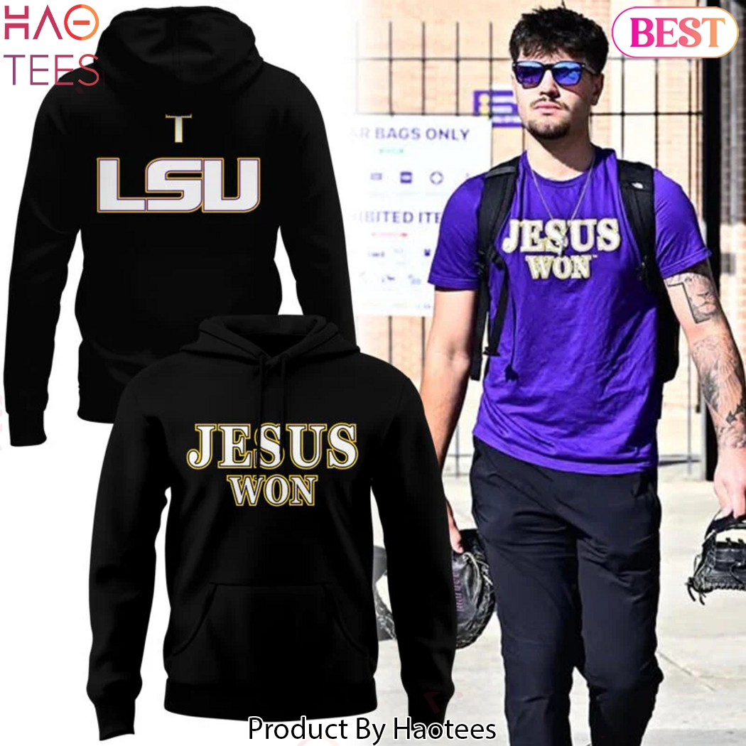 LSU Tigers Jesus Won 2025 Design Hoodie - Black LSU Tigers Jesus Won 2025 Design Hoodie - Black