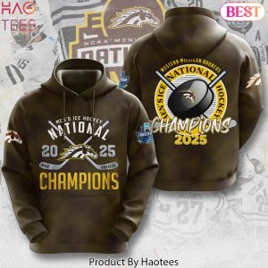 Men Hockey National Champions 2025 Western Michigan Broncos Design Hoodie