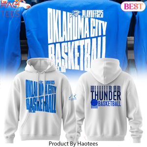 Oklahoma City Thunder 2025 Playoffs Design Hoodie – White