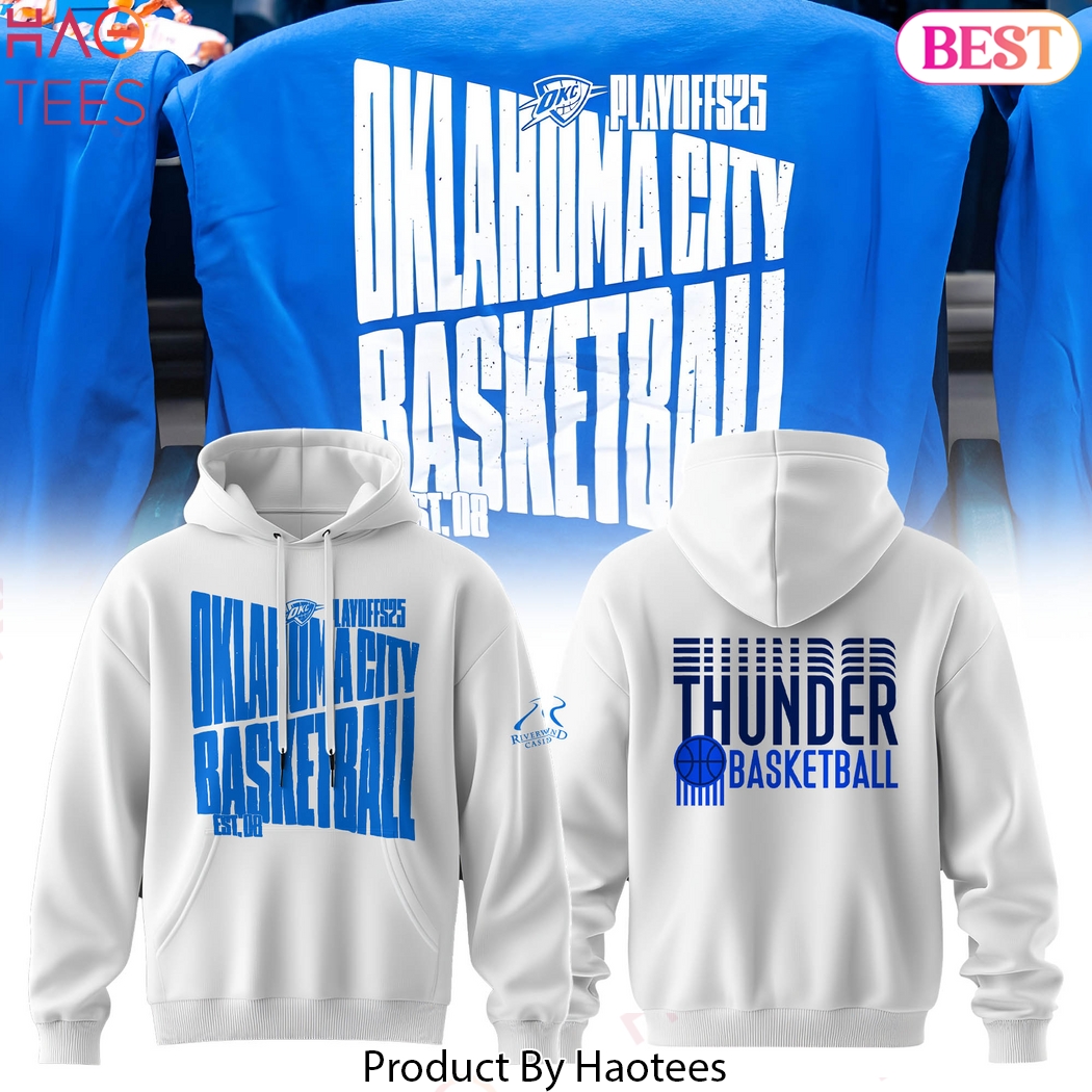 Oklahoma City Thunder 2025 Playoffs Design Hoodie - White Oklahoma City Thunder 2025 Playoffs Design Hoodie - White