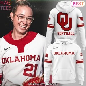 Oklahoma Sooners Softball 2025 Design Hoodie – White