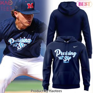 Ole Miss Rebels Baseball Praising In The Sip Design Hoodie – Blue