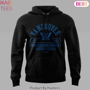 PWHL Vancouver Est 2025 Professional Women Hockey League Design Hoodie – Black