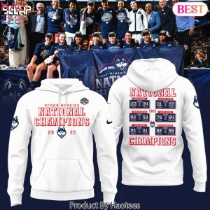 UConn Huskies 2025 NCAA Womens Basketball National Champions Final Four Design Hoodie – White