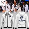 UConn Huskies Women Basketball 2025 Zip Hoodie – White