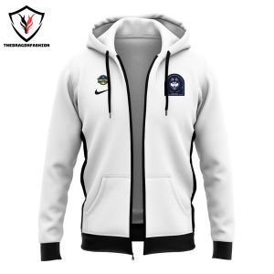 UConn Huskies Women Basketball 2025 Zip Hoodie – White