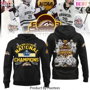 Western Michigan Broncos 2025 NCAA Frozen Four Mens Ice Hockey National Champions Design Hoodie – Black