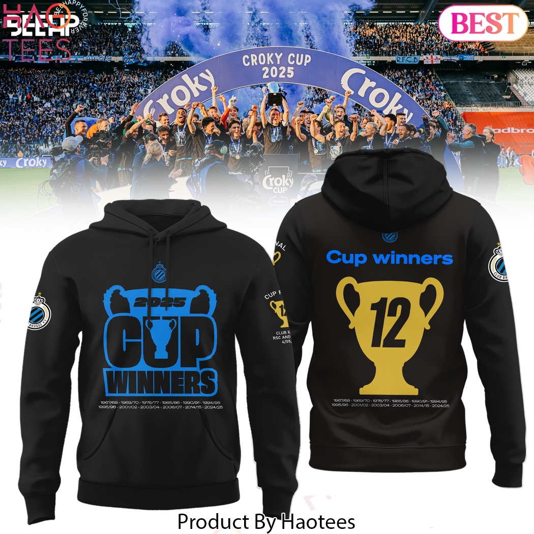 Club Brugge KV 2025 Cup Winners Design Hoodie - Black Club Brugge KV 2025 Cup Winners Design Hoodie - Black