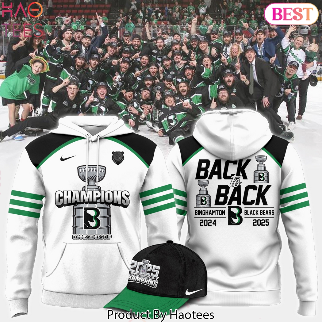 Commissioners Cup Champions Binghamton Black Bears 2025 Back To Back Design Hoodie Commissioners Cup Champions Binghamton Black Bears 2025 Back To Back Design Hoodie
