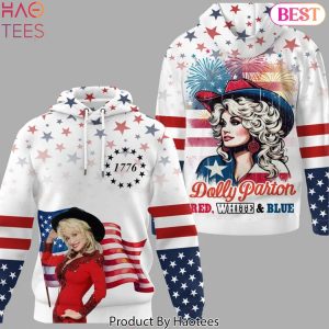 Dolly Parton Red White And Blue Design Hoodie