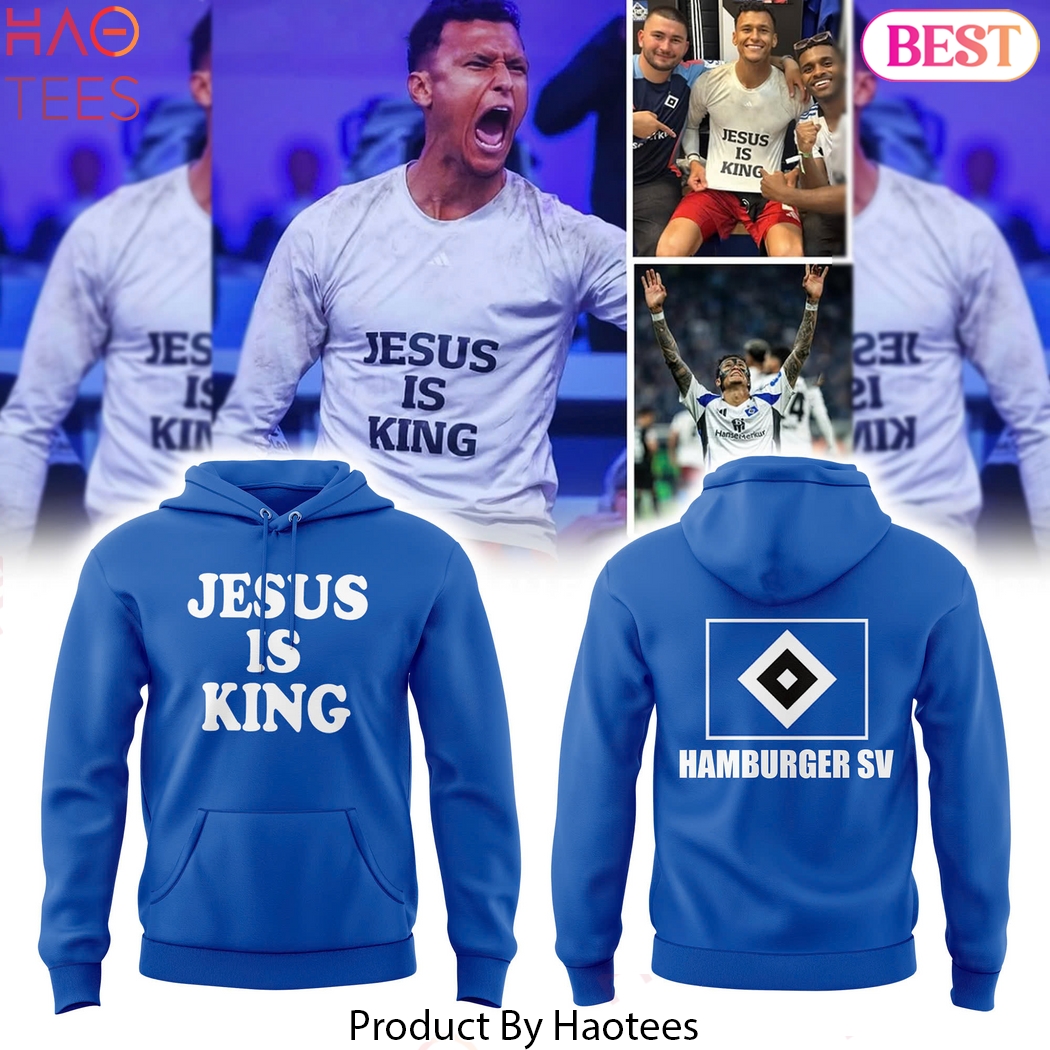 Hamburger SV Jesus Is King Design Hoodie - Blue Hamburger SV Jesus Is King Design Hoodie - Blue