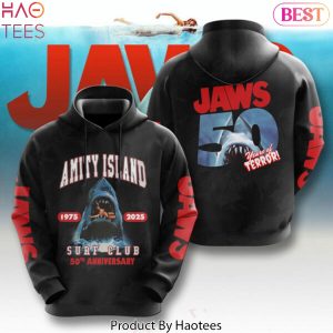 Jaws Amity Island 1975-2025 Surf Club 50th Anniversary Hoodie
