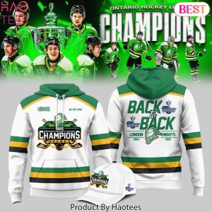 London Knights Ontario Hockey League Back To Back Champions 2025 Design Hoodie