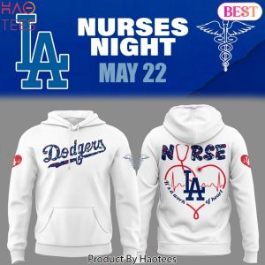 Los Angeles Dodgers Nurses 2025 Design Hoodie – White
