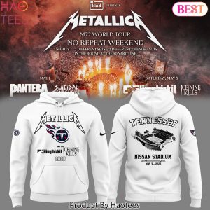 Metallica M72 World Tour Tennessee Titans Design Hoodie